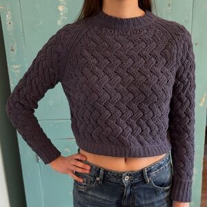 Kendall & Plus Kylie Blue Cable Knit Sweater

Size XS